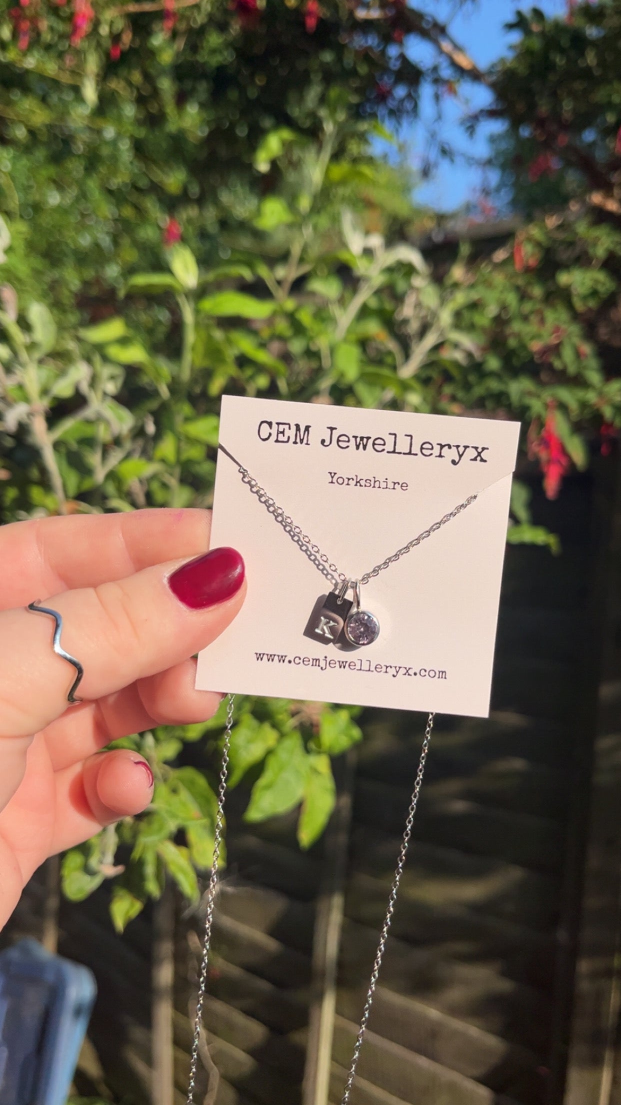 Initial Tag and Birthstone Necklace