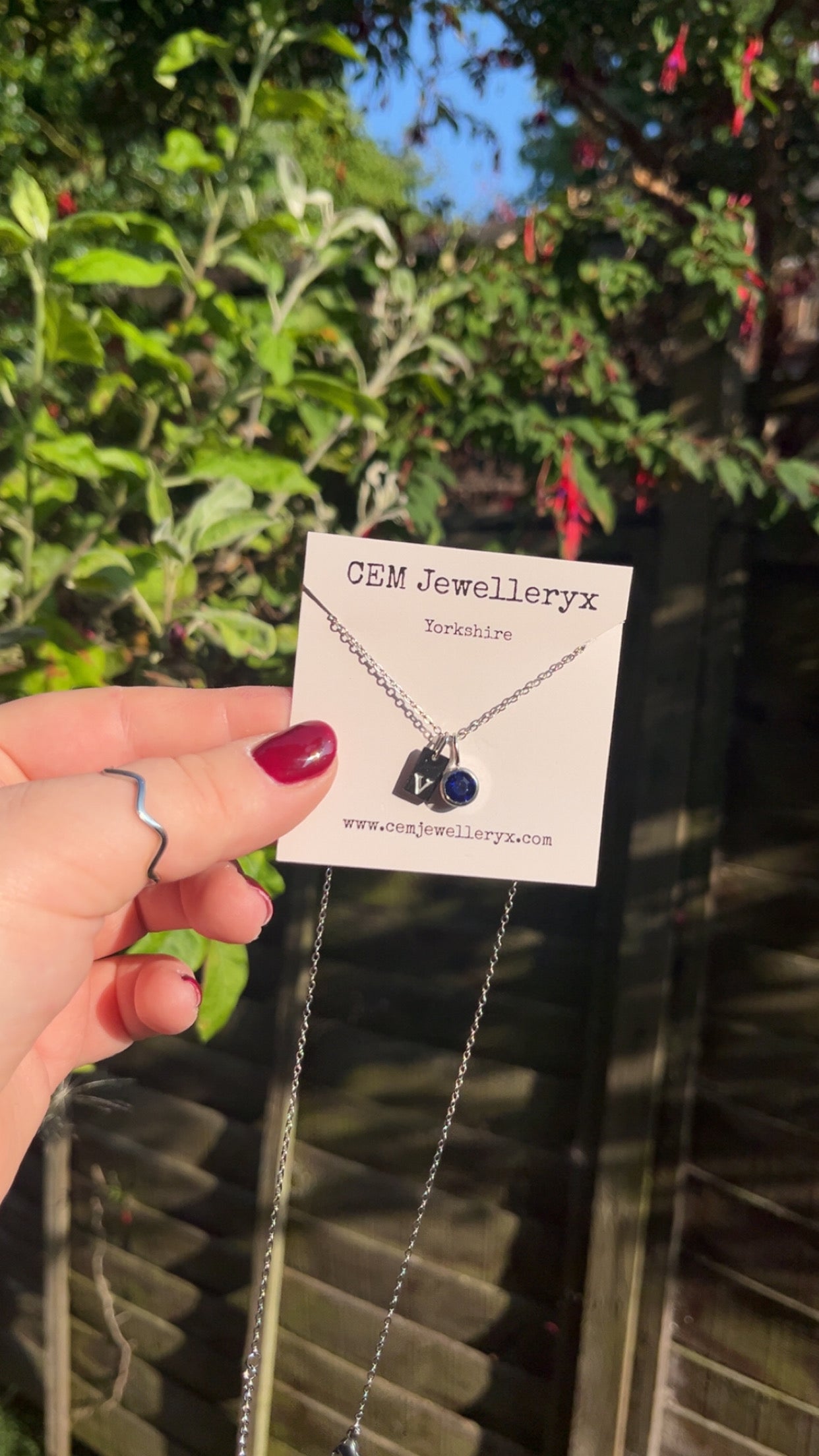 Initial Tag and Birthstone Necklace
