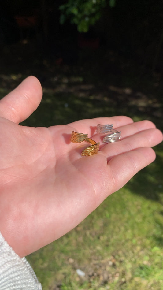 Joyce Ring - Adjustable angel wing ring
