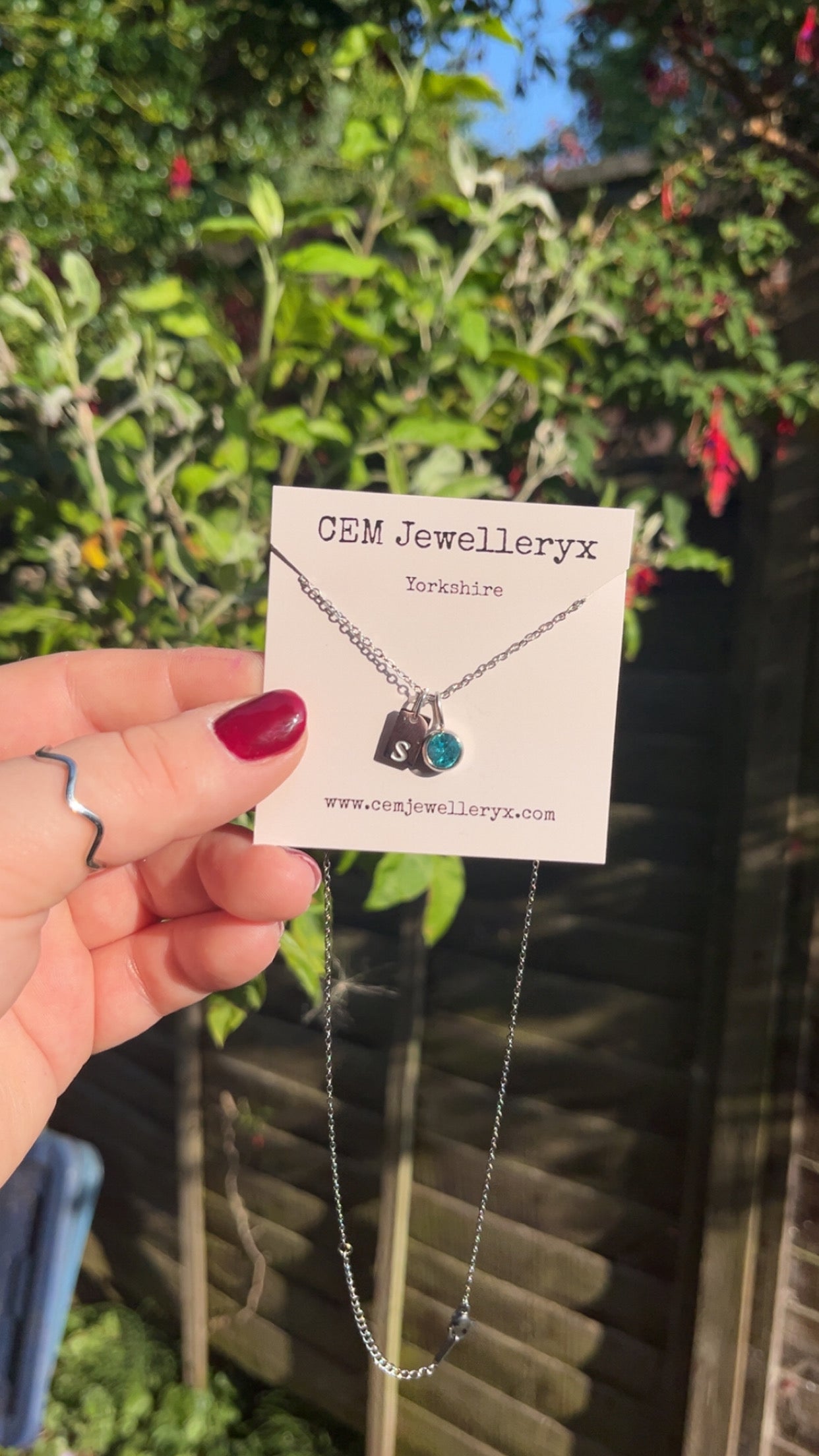 Initial Tag and Birthstone Necklace