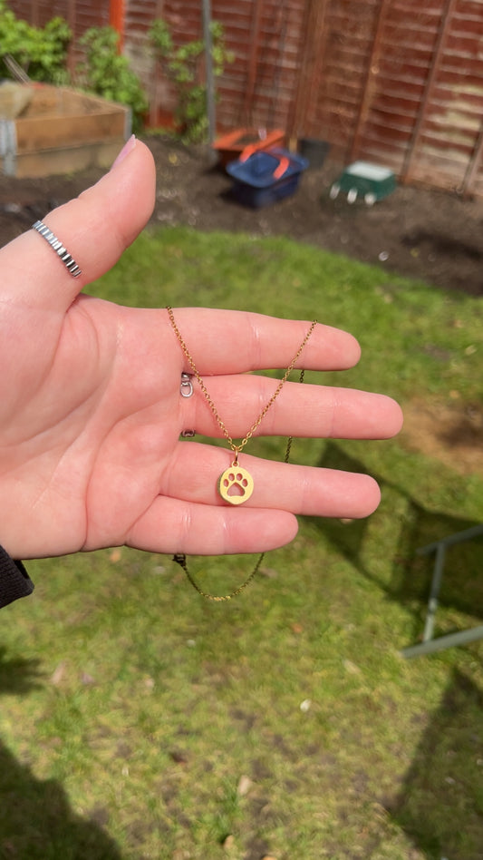 Molly Necklace - Paw Print Necklace