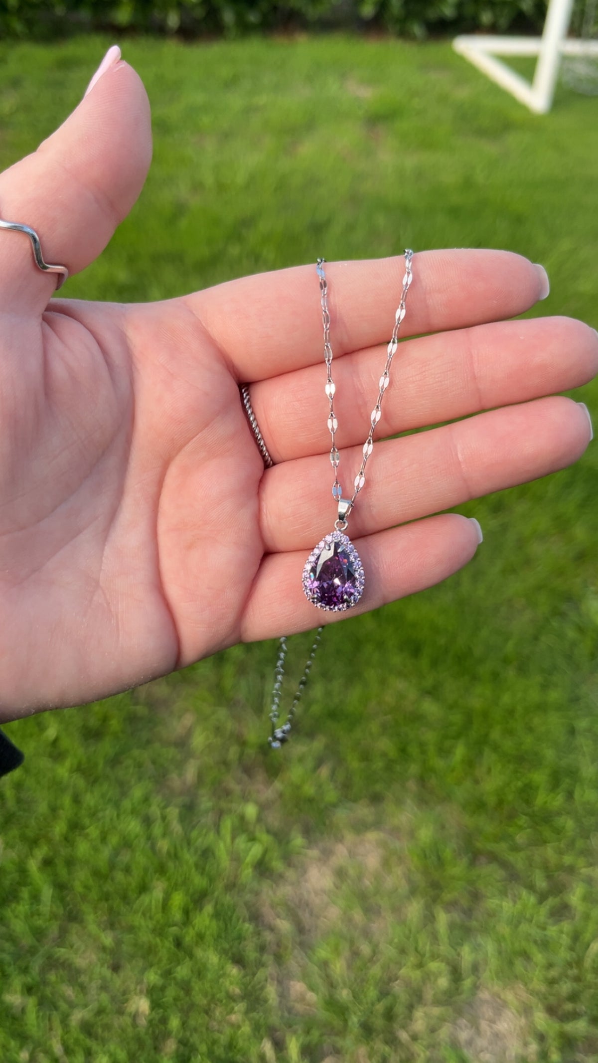 Maeva Necklace - Purple Gemstone Jewel Necklace