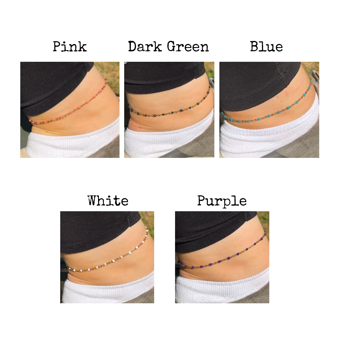 Isabella Anklet - Coloured Bead Anklet
