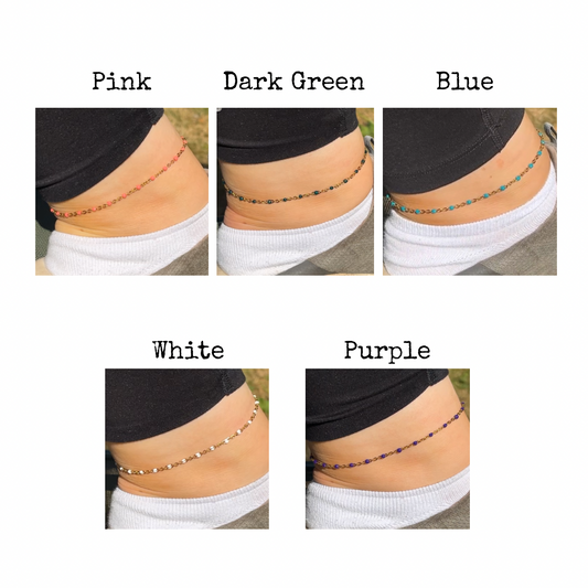 Isabella Anklet - Coloured Bead Anklet