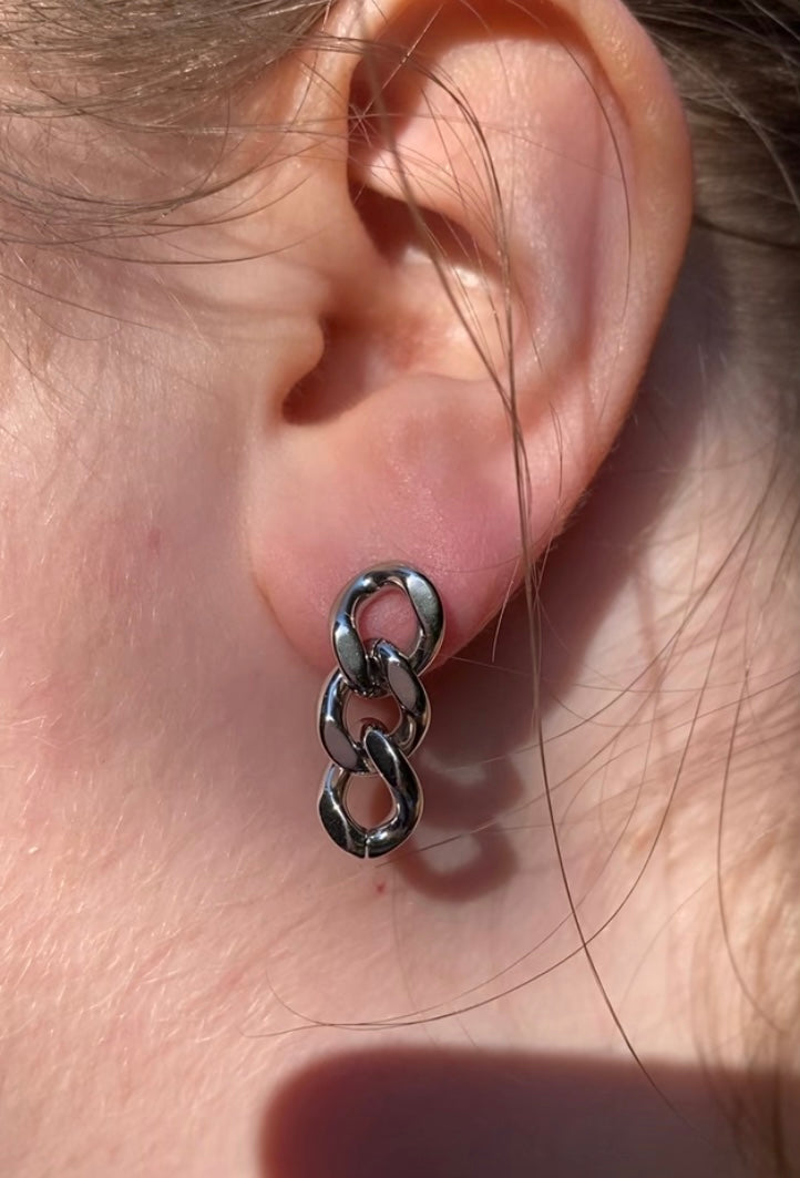 Helen Drop Earrings - Paper Clip Chain Drop Earrings