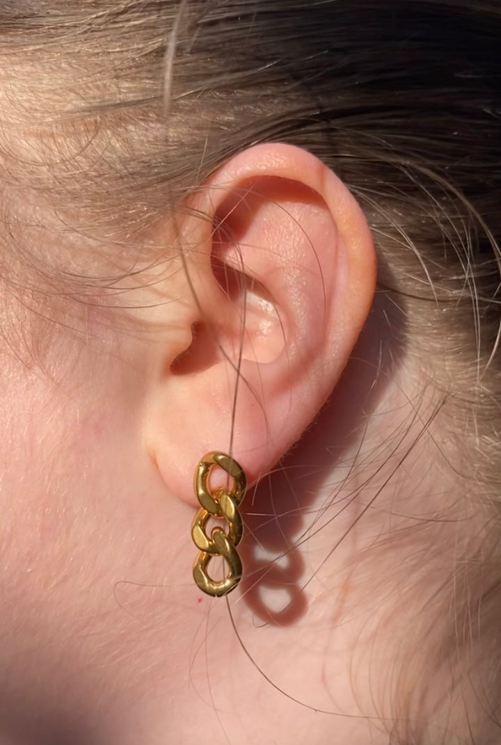 Helen Drop Earrings - Paper Clip Chain Drop Earrings