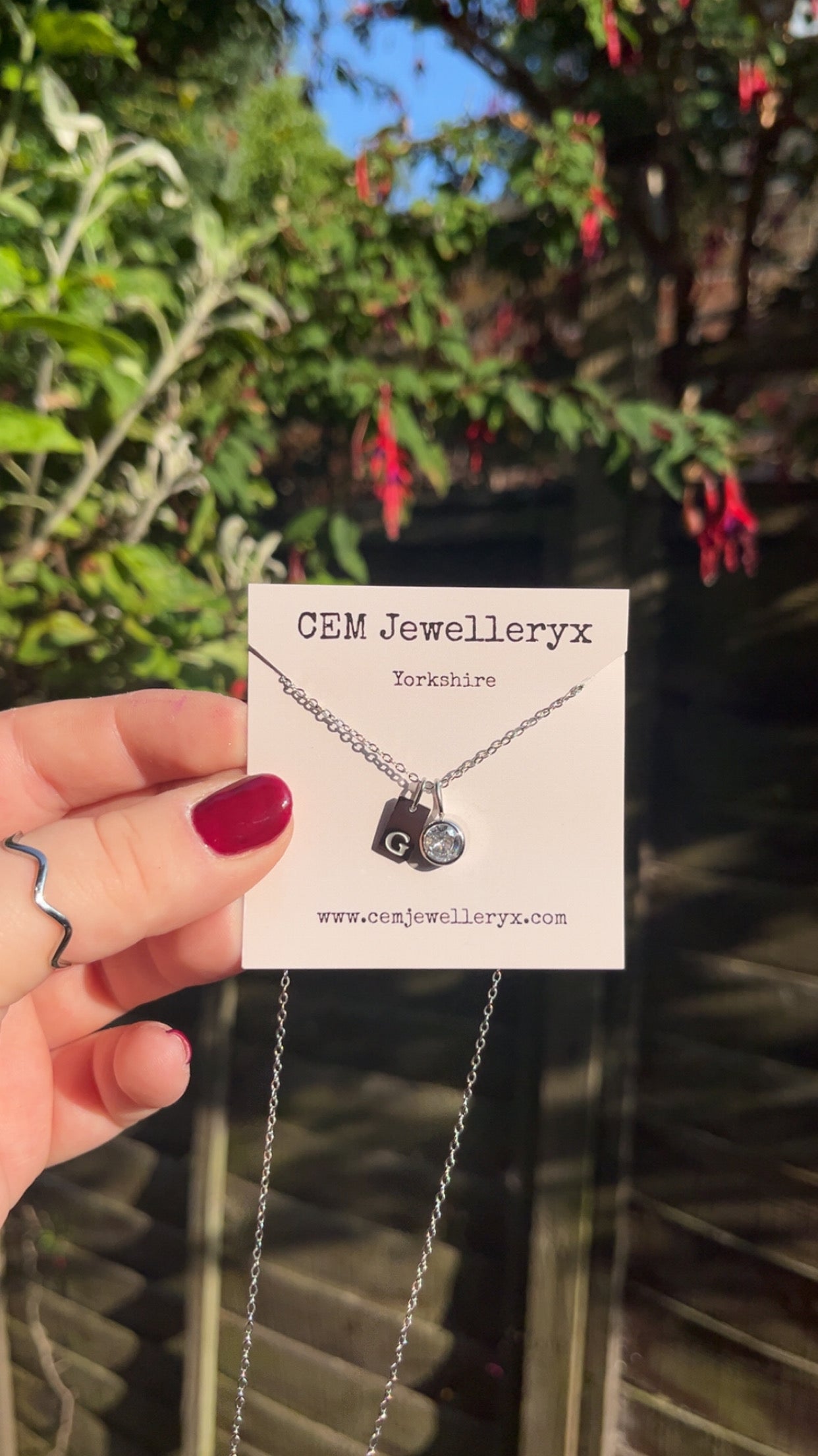 Initial Tag and Birthstone Necklace
