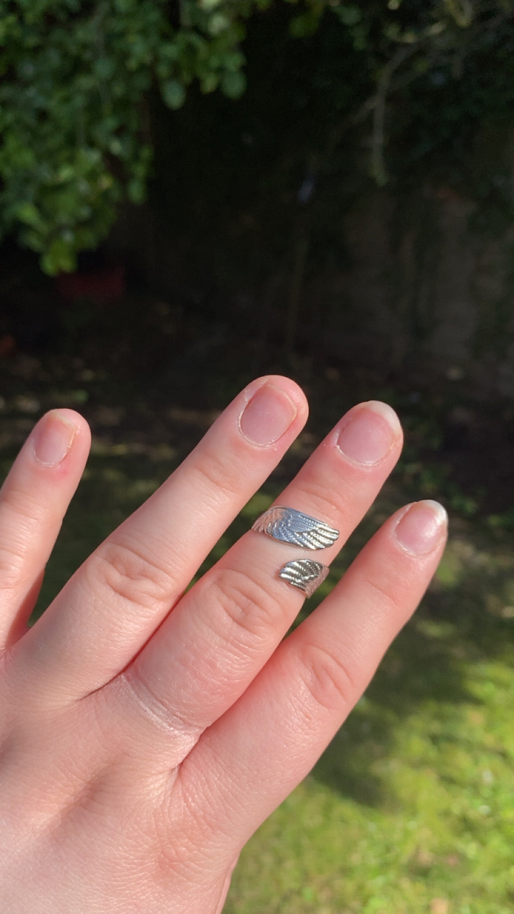 Joyce Ring - Adjustable angel wing ring