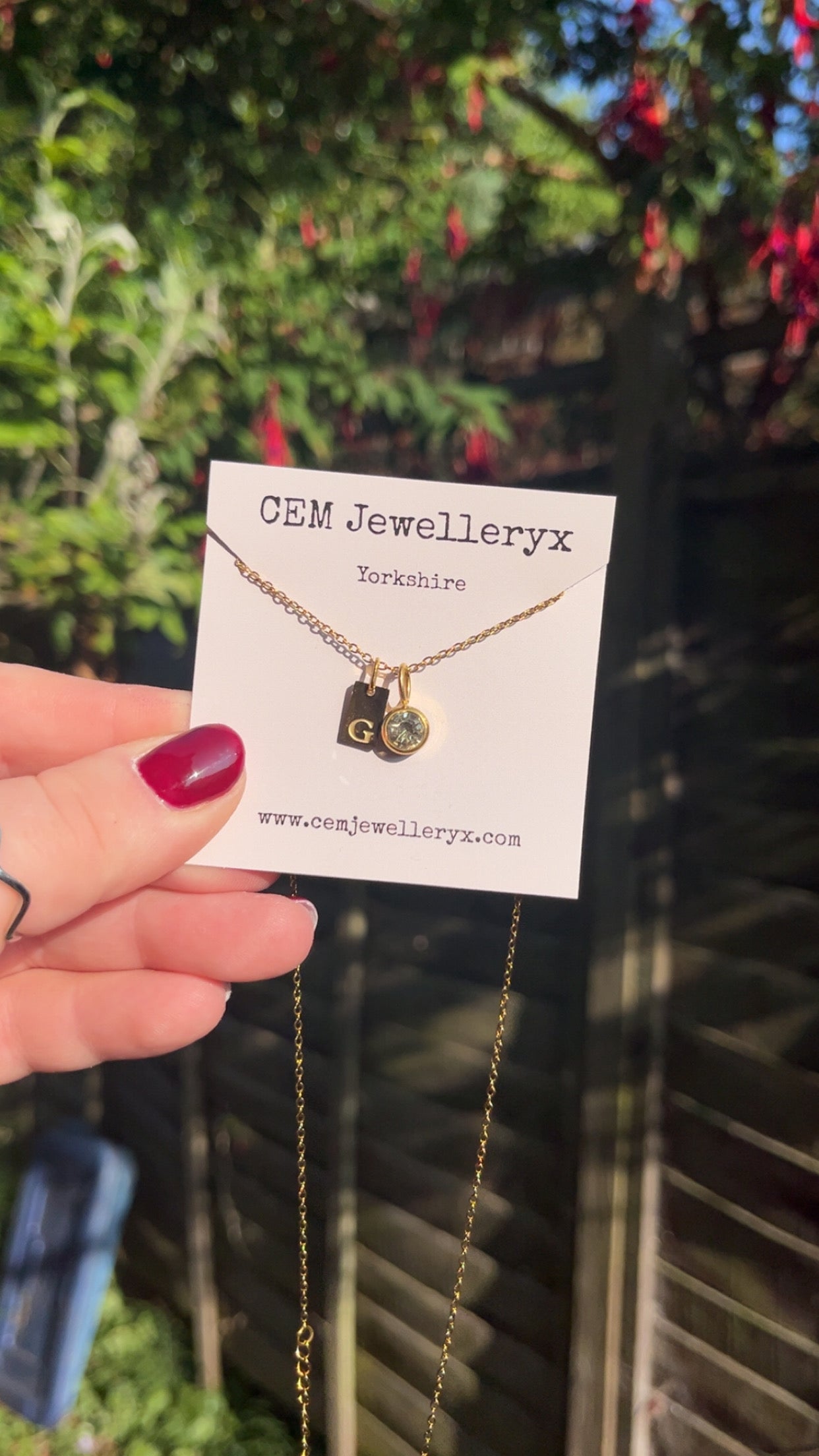 Initial Tag and Birthstone Necklace