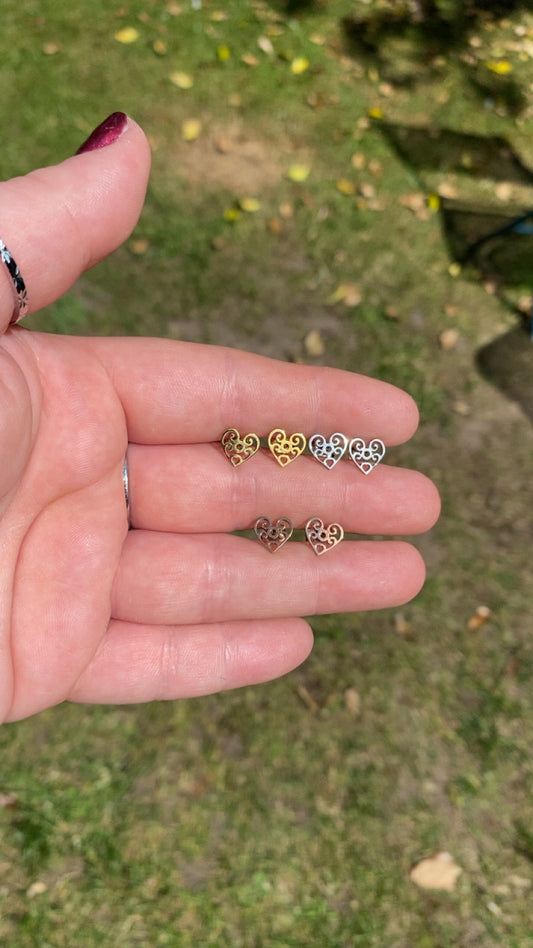 Ann Studs - Love Heart studs