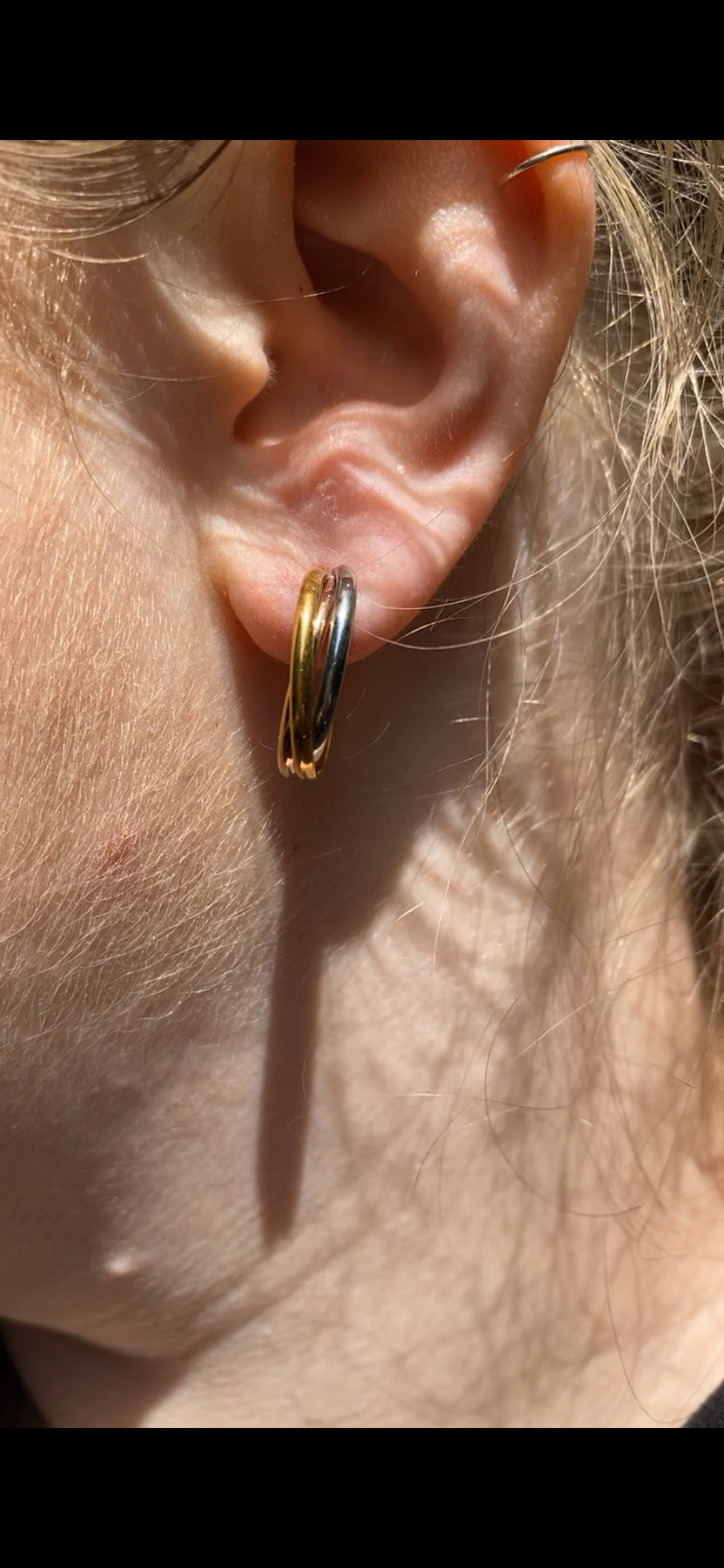 Bella Hoops - Triple colour twisted hoops